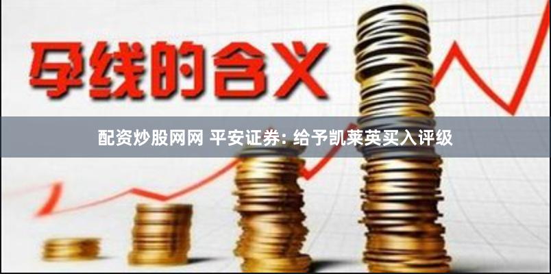 配资炒股网网 平安证券: 给予凯莱英买入评级