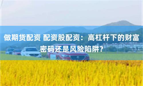 做期货配资 配资股配资：高杠杆下的财富密码还是风险陷阱？